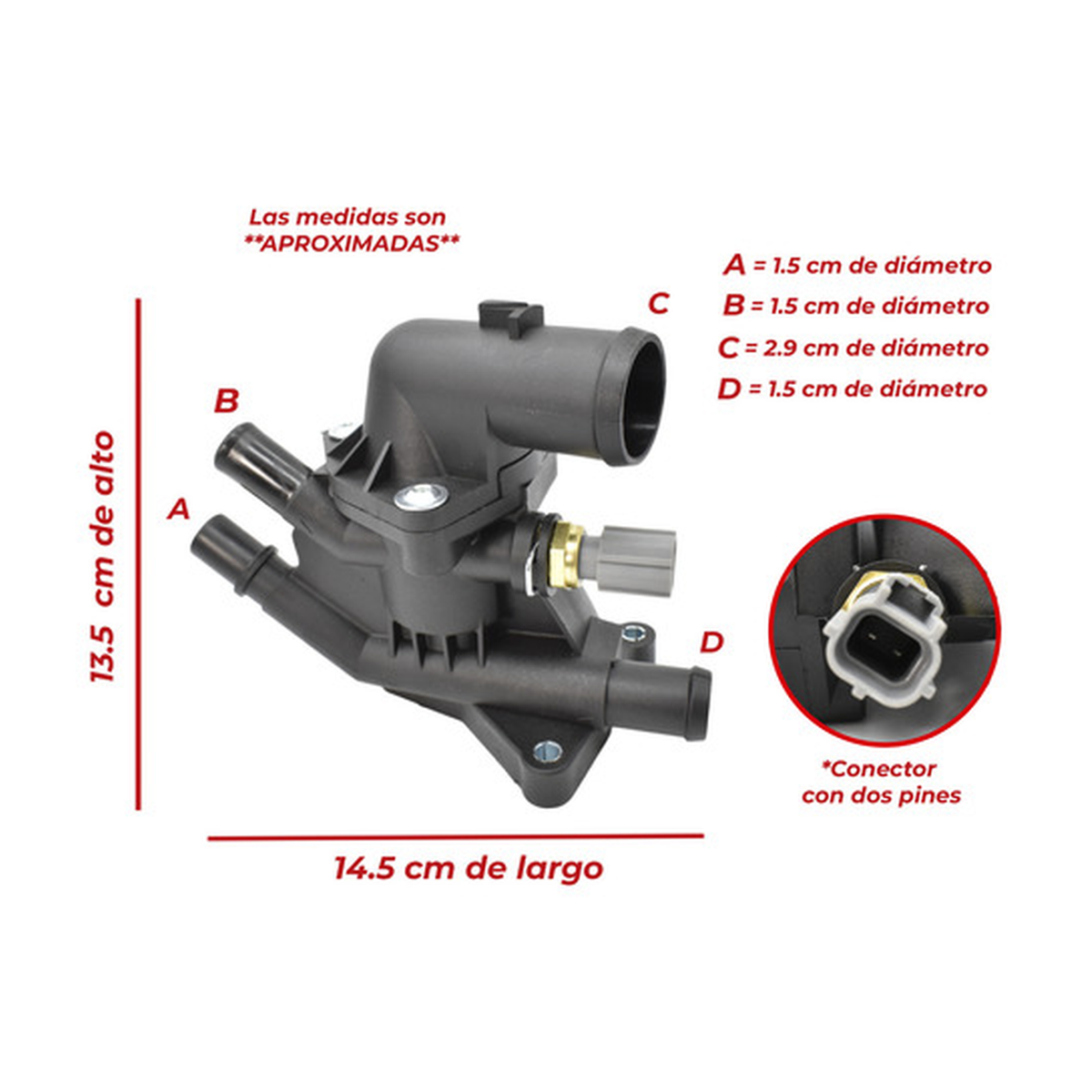 Toma de agua con termostato y sensor transit courier 21-24 US Parts 100-118