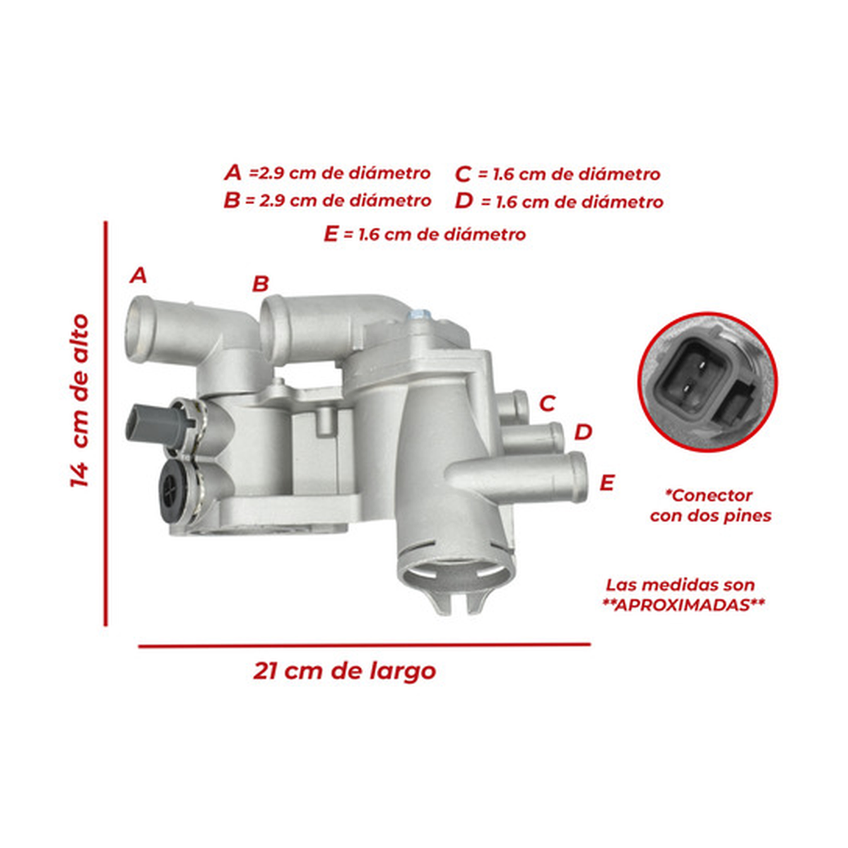 Toma de agua con termostato y sensor ibiza 03-08 US Parts 100-119