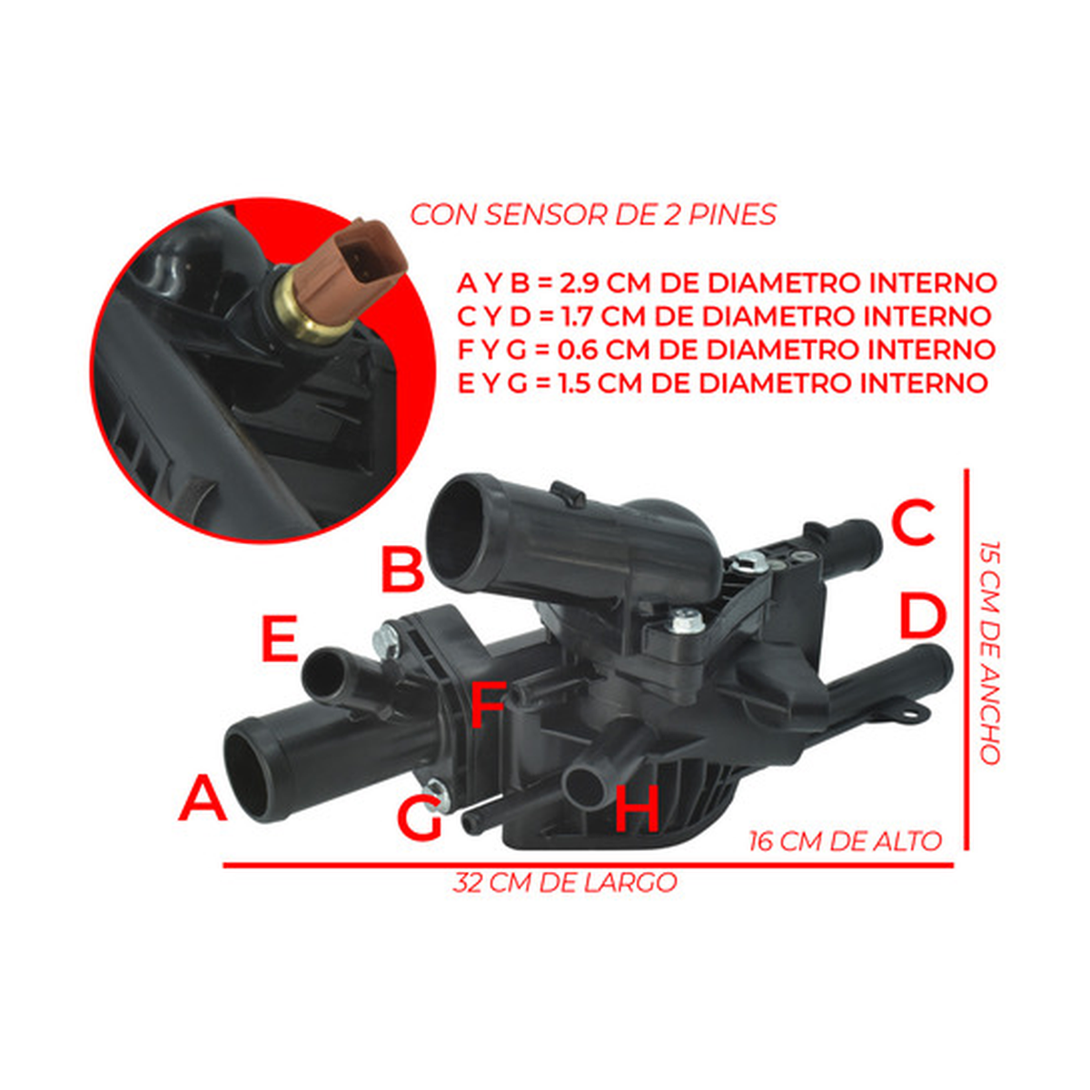 Toma de agua con termostato y sensor US Parts 100-160