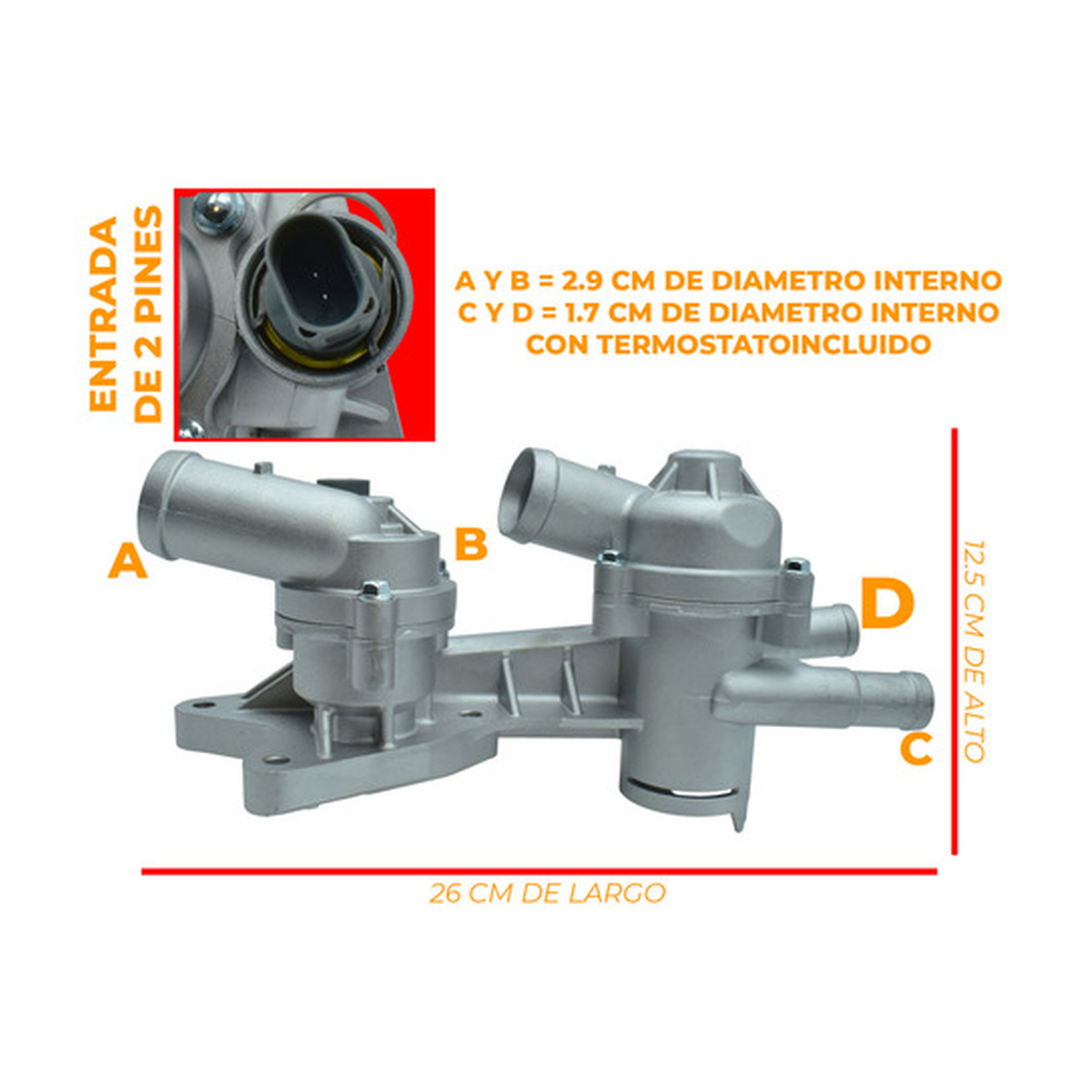 Toma agua con 2 termostatos y sensor US Parts 100-179