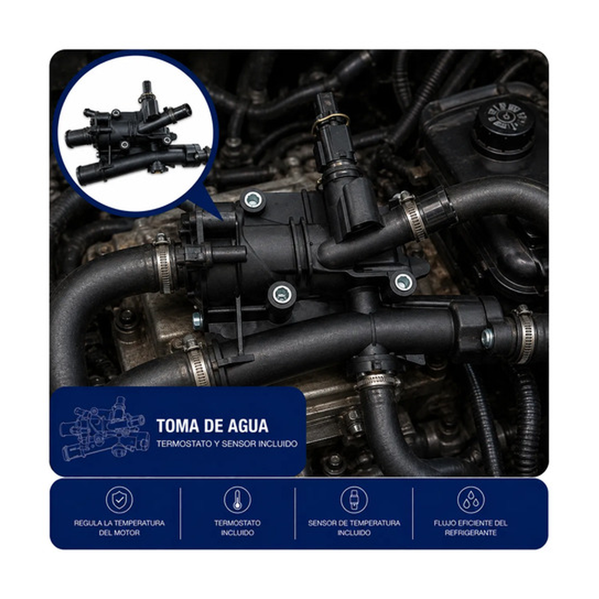 Toma de agua termostato y sensor US Parts 100-278