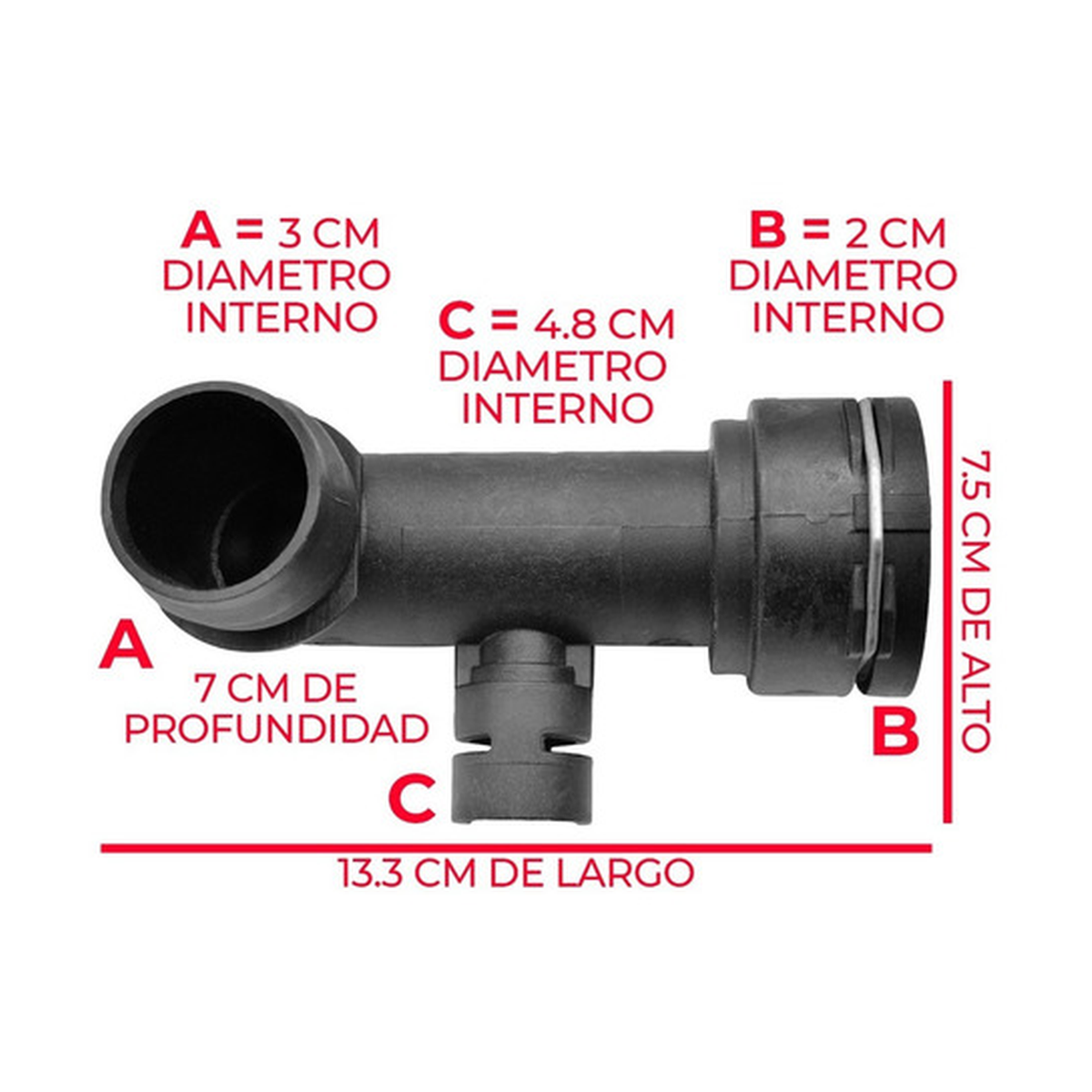 Conector man radiador inferior sensor entrad cruze 1.4 11 16 US Parts 120-021