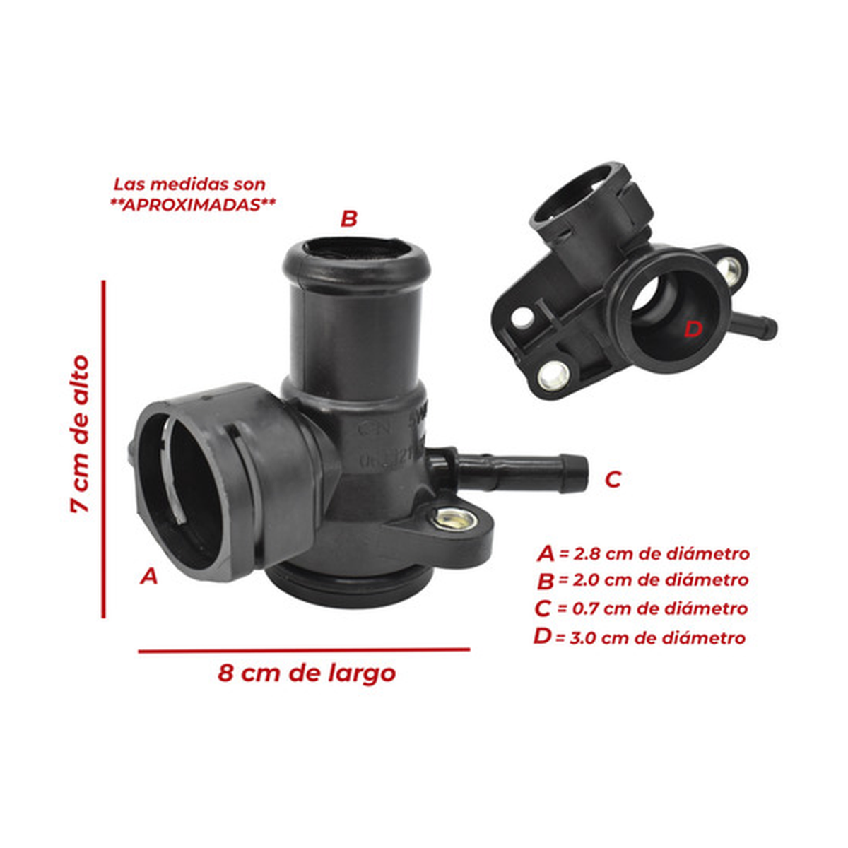 Conector brida manguera refrigerante beetle gti jetta tiguan negro US Parts 120-031