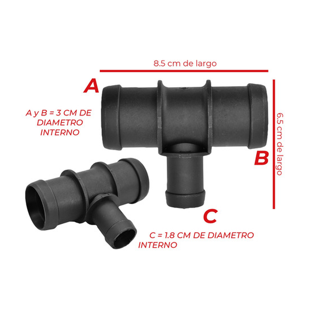 Conector radiador tee US Parts 120-066
