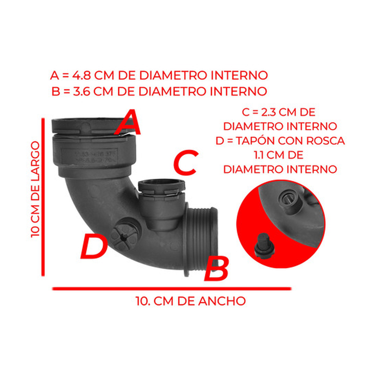 Conector radiador superior US Parts 120-099