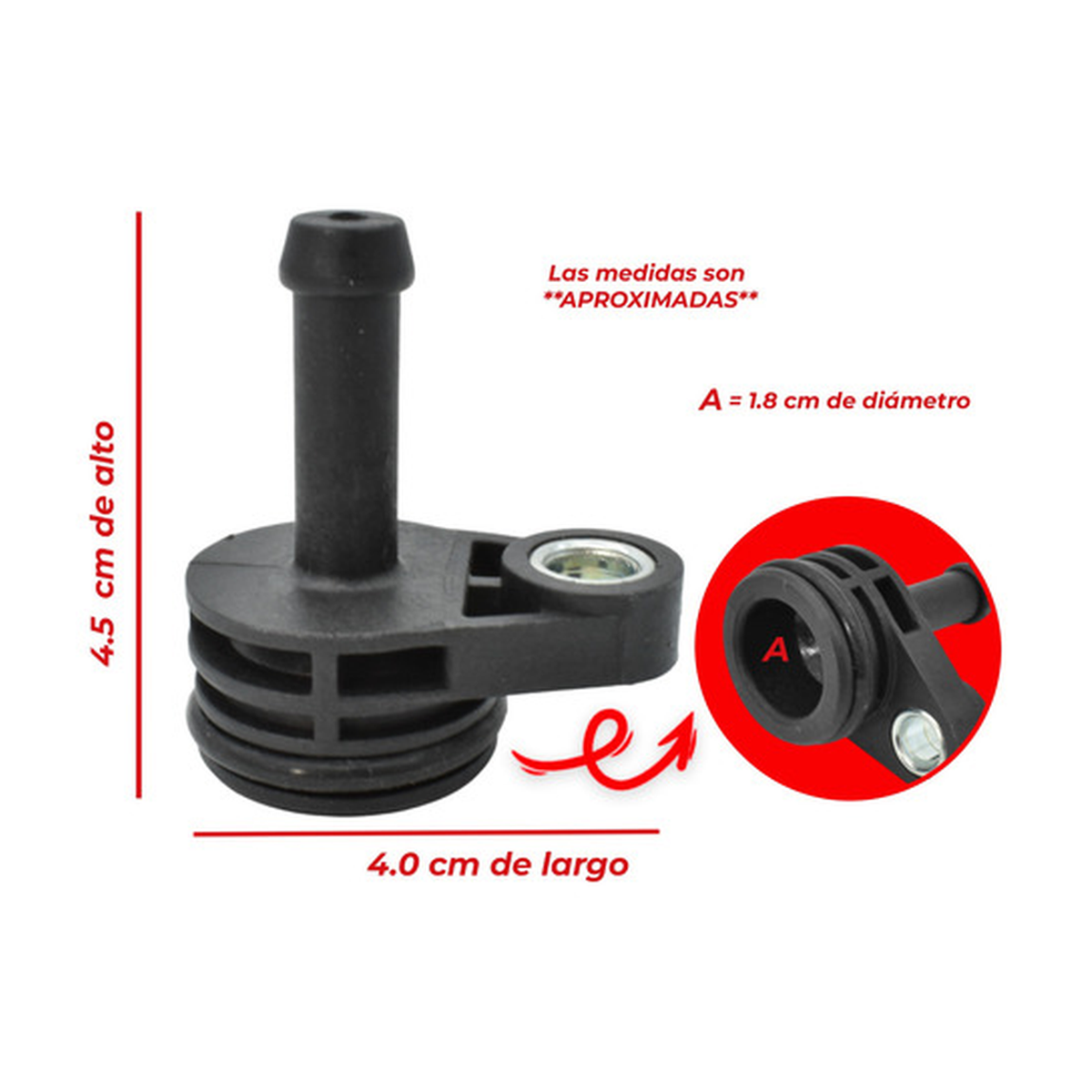 Conector manguera refrigeración bomba A tubo US Parts 120-124