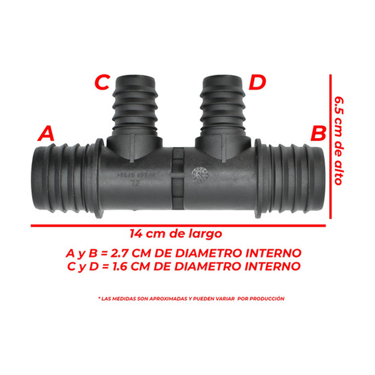 Conector manguera radiador tee US Parts 120-156