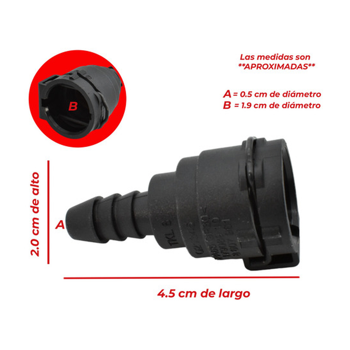 Conector manguera deposito A radiador US Parts 120-170