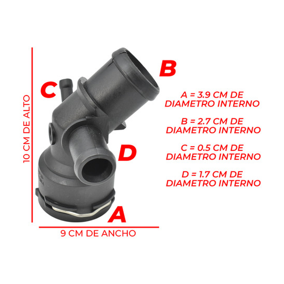 Conector manguera radiador US Parts 120-189