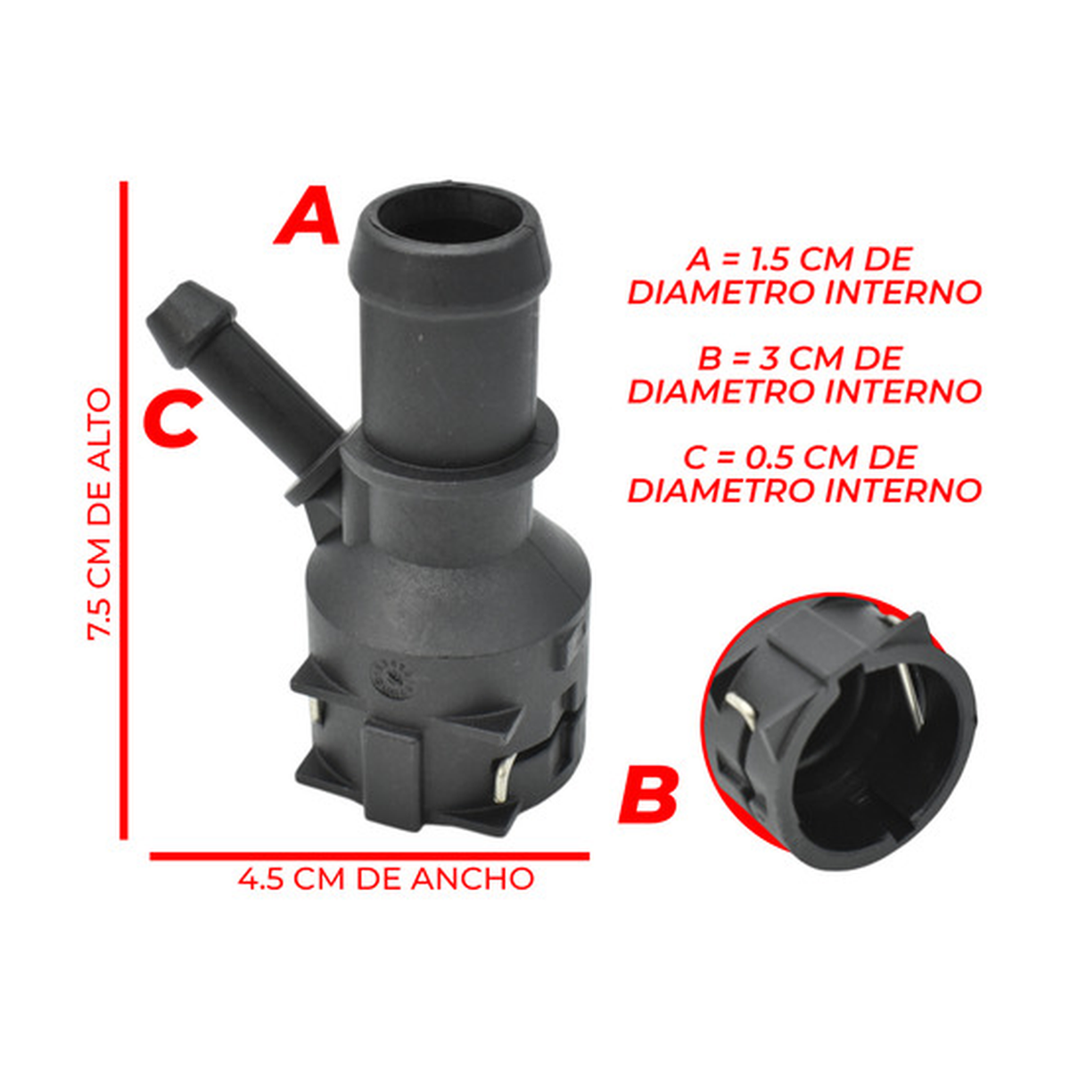 Conector manguera calefacción bora golf jetta passat tiguan US Parts 120-193