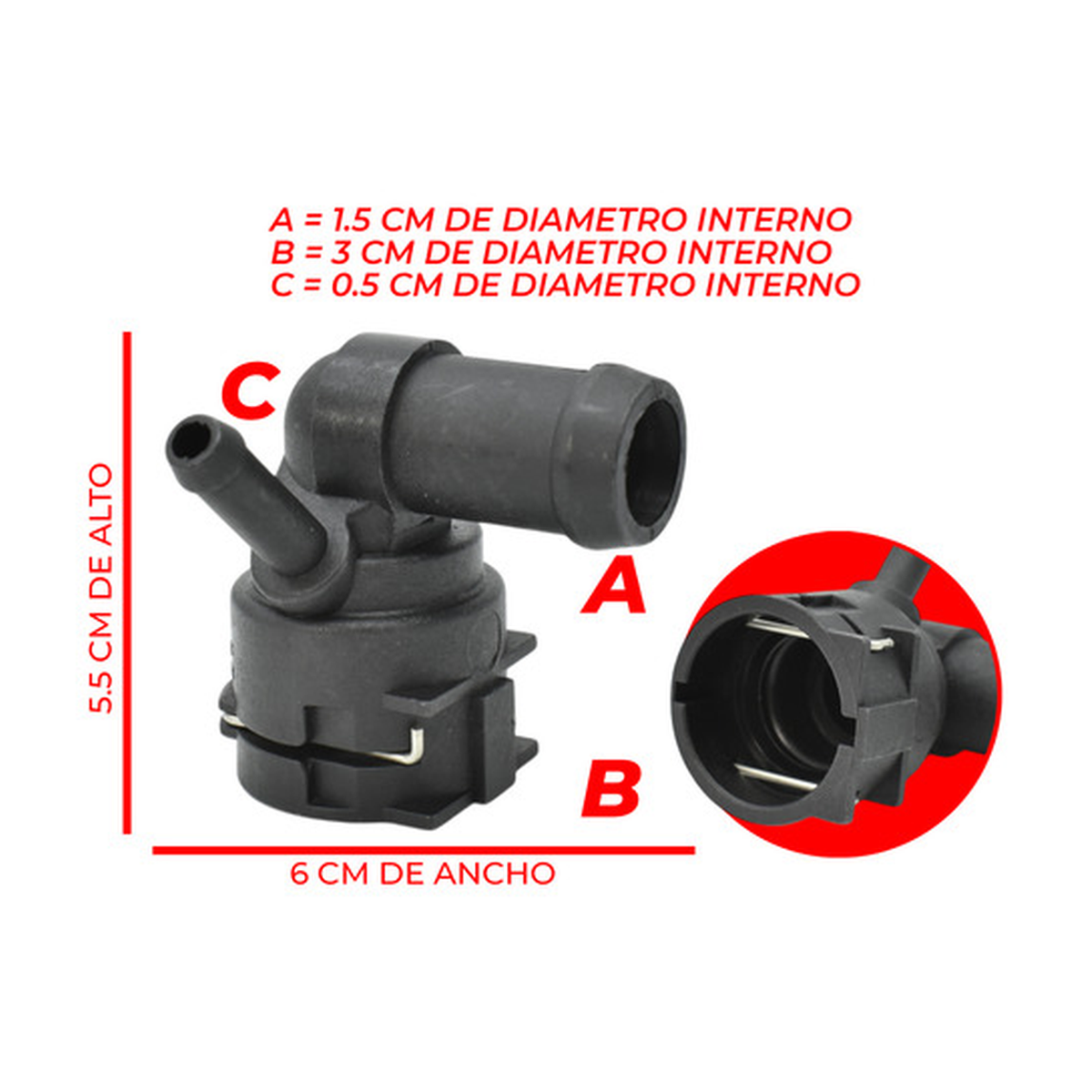 Conector manguera calefacción US Parts 120-194