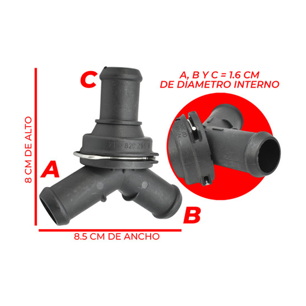 Conector manguera radiador infer US Parts 120-206