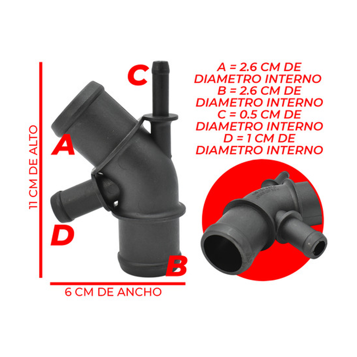 Conector manguera radiador superior golf jetta clasico 2.0l US Parts 120-210