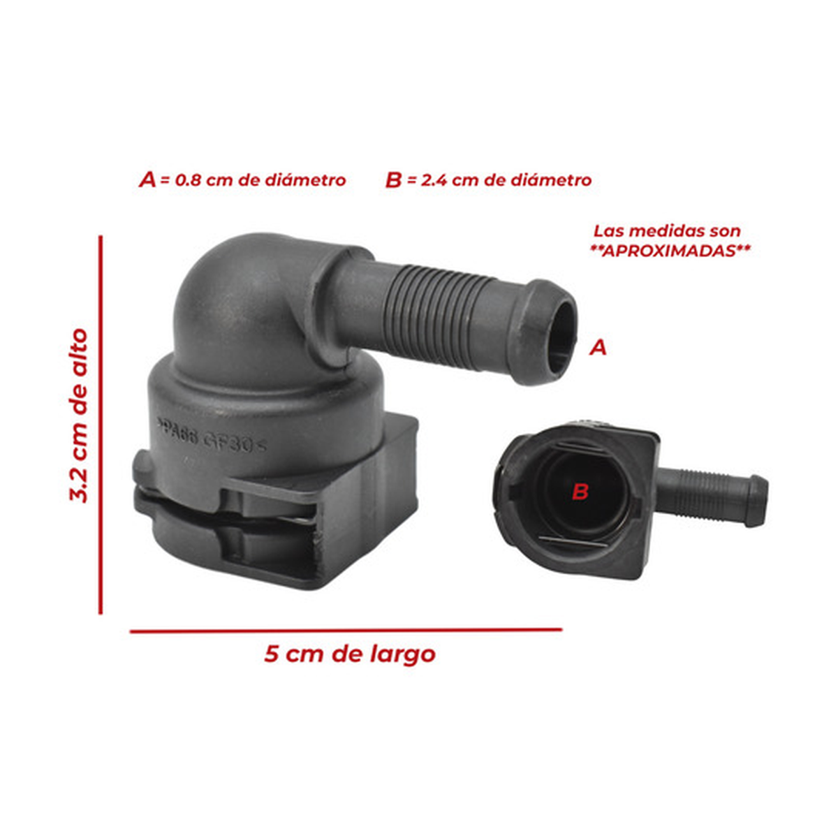 Conector manguera calefacción nw12 - 10 mm universal US Parts 120-232