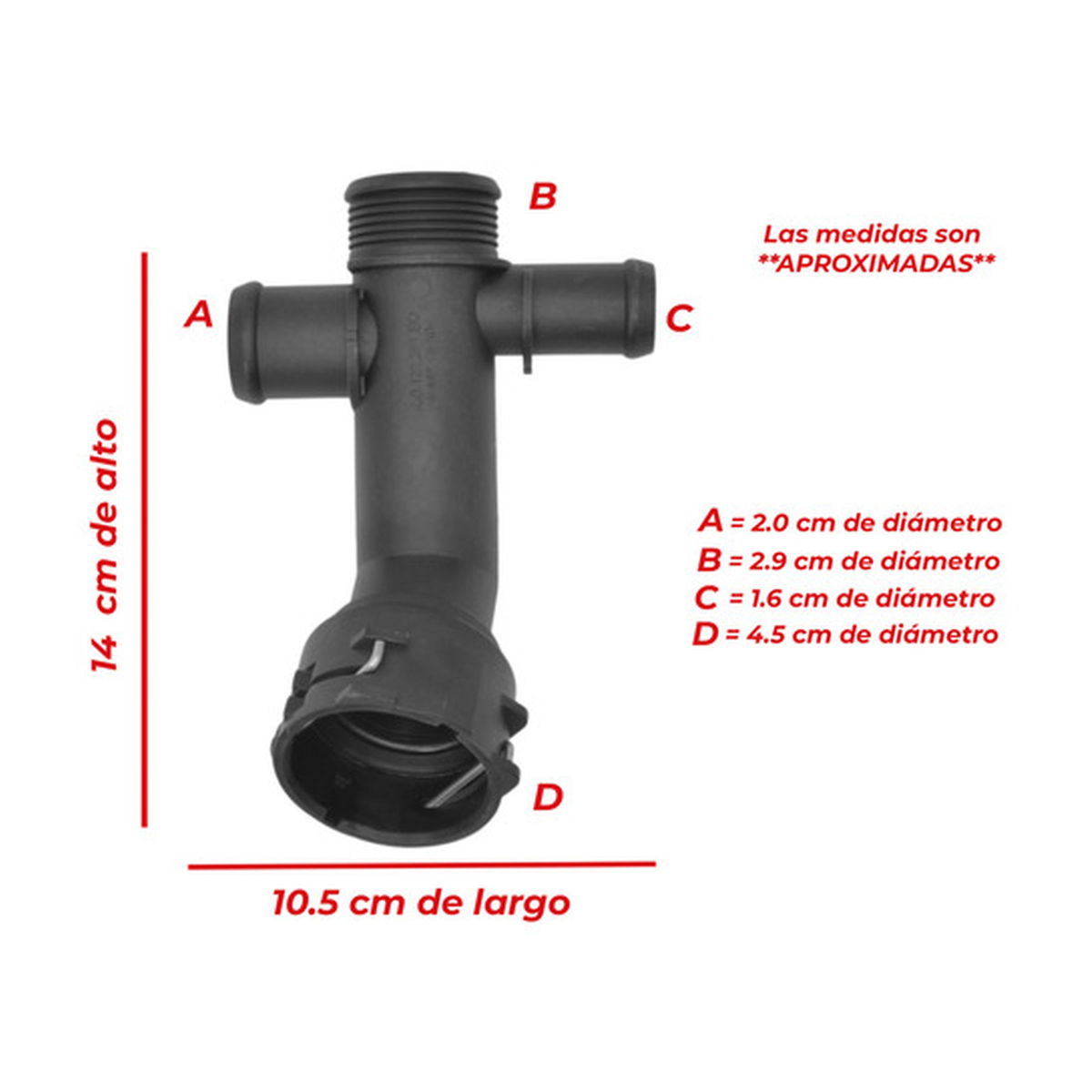 Conector radiador superior para US Parts 120-245