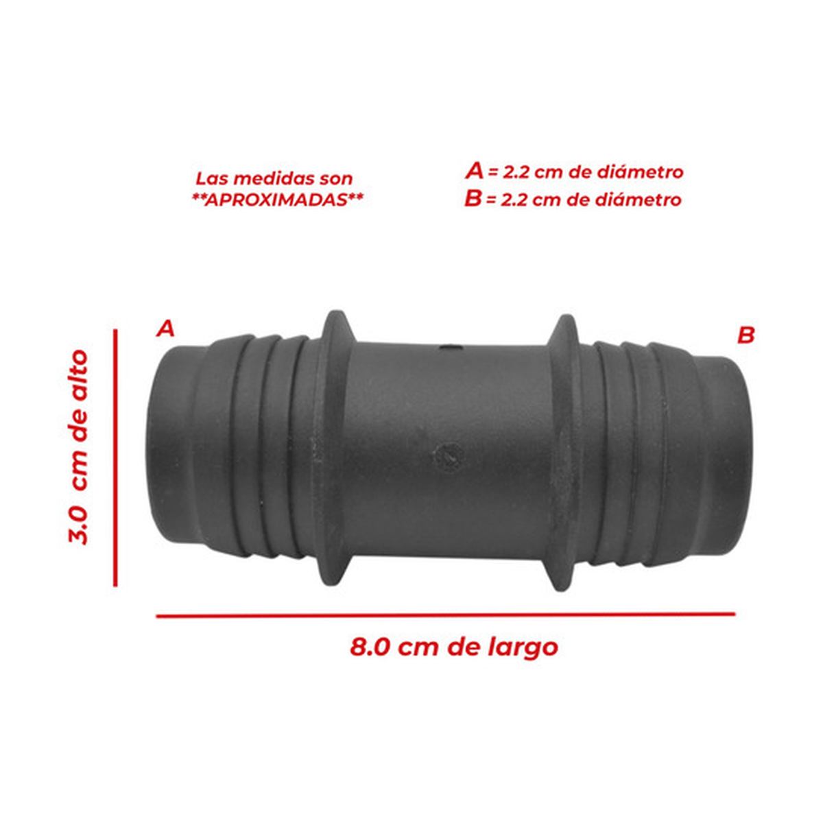 Conector manguera calefaccion recto 1 5/16 X 1 5/16 unive US Parts 120-256