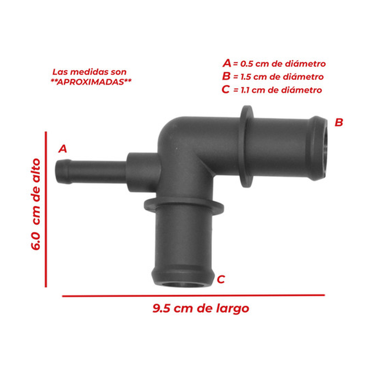 Conector manguera calefaccion tee 3/4 X 5/16 X 3/4 unive US Parts 120-259