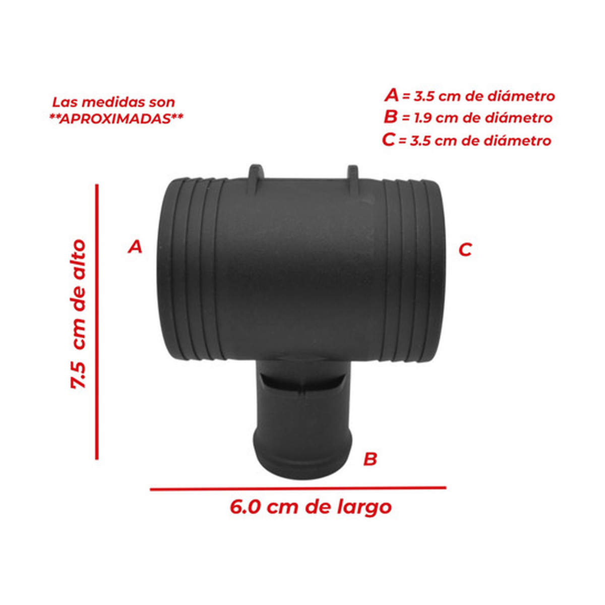 Conector manguera calefaccion tee 1 5/16 X 3/8 X 1 5/16 US Parts 120-270