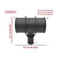 Conector manguera calefaccion tee 1 3/4 X 3/4 X 1 3/4 un US Parts 120-271