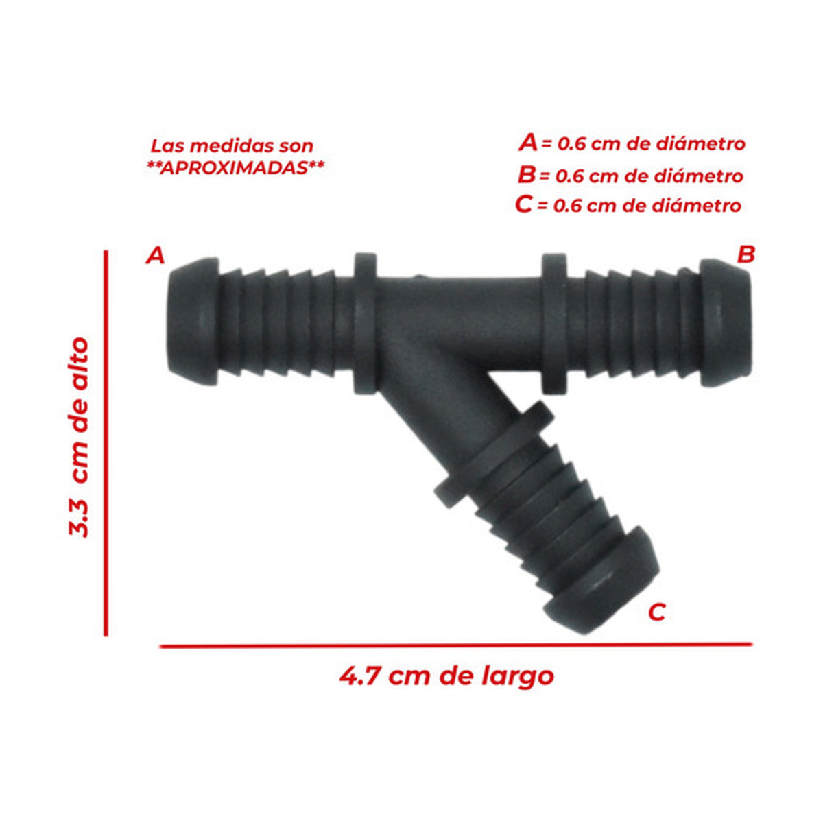 Conector manguera calefaccion y 3/8 X 3/8 X 3/8 universa US Parts 120-272