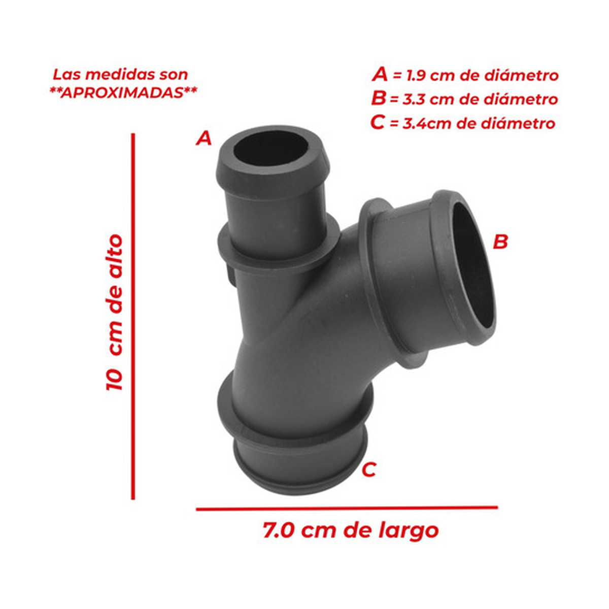Conector radiador 1 1/2 x1 x1 1/2 p/mercedes benz c230 1.8 US Parts 120-276