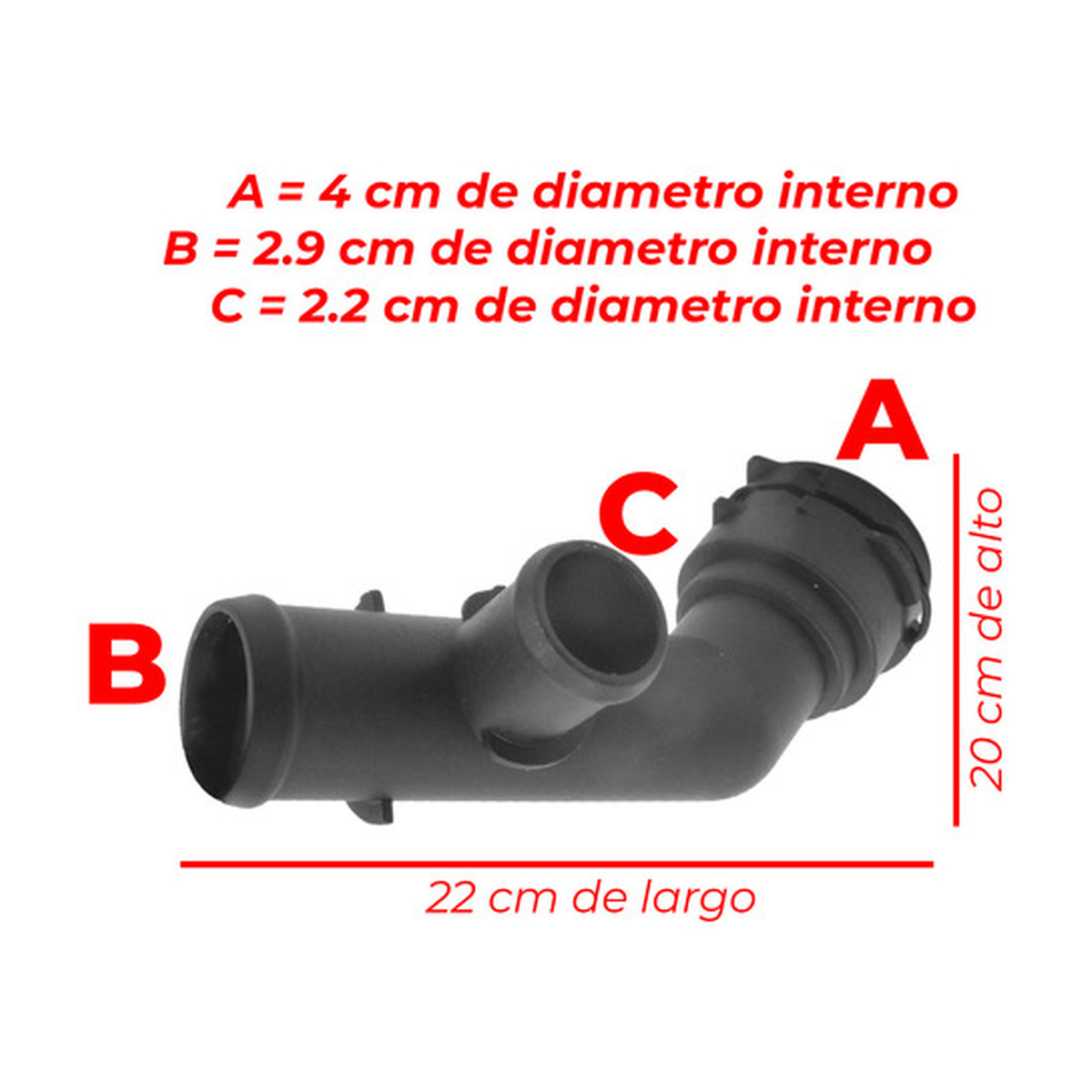 Conector manguera radiador superior p/cross gti jetta tiguan US Parts 120-277