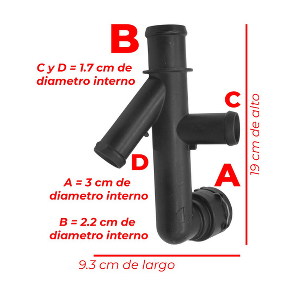 Conector brida refrigerante para beetle jetta 1.8l 13-18 US Parts 120-290