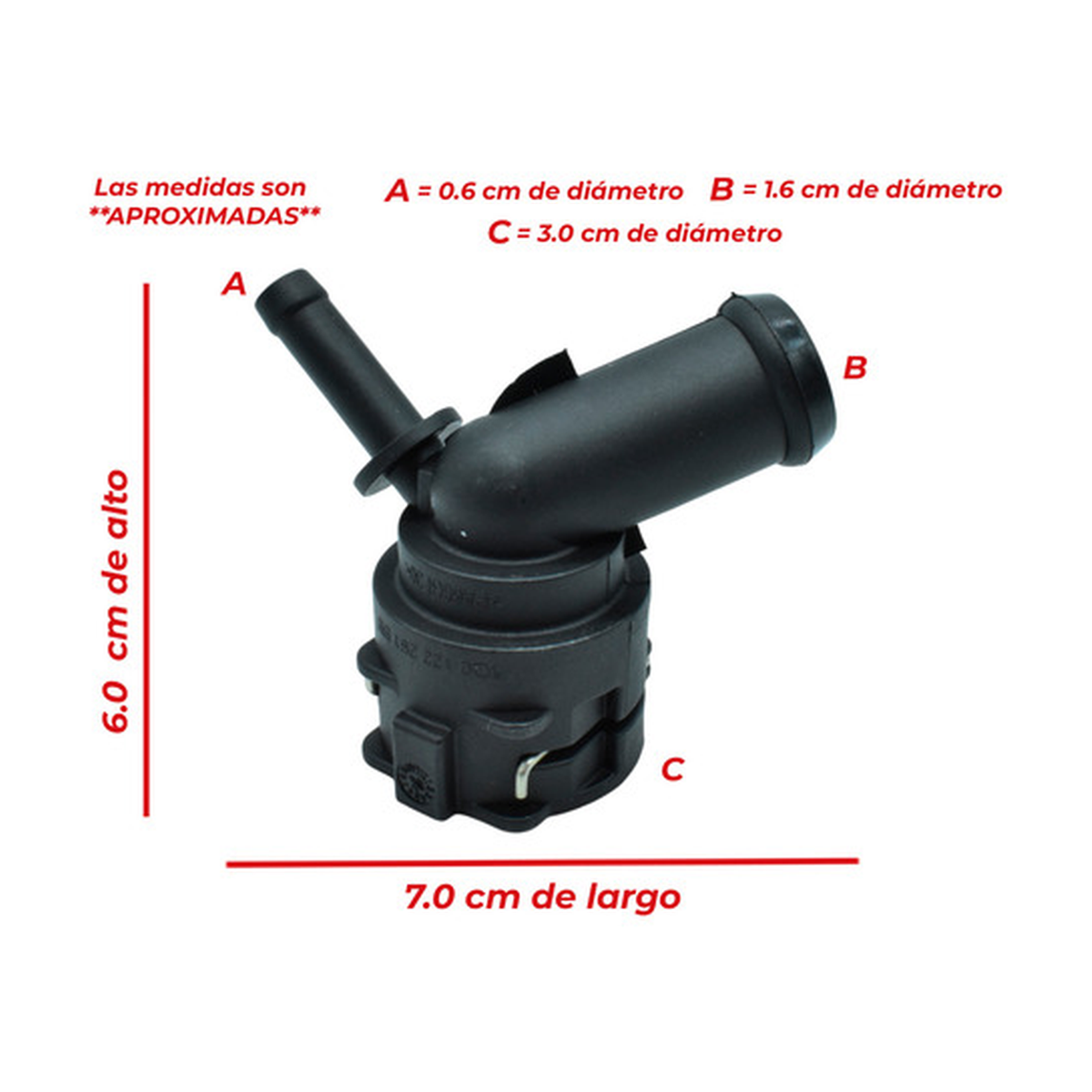 Conector manguera radiador superior para US Parts 120-296