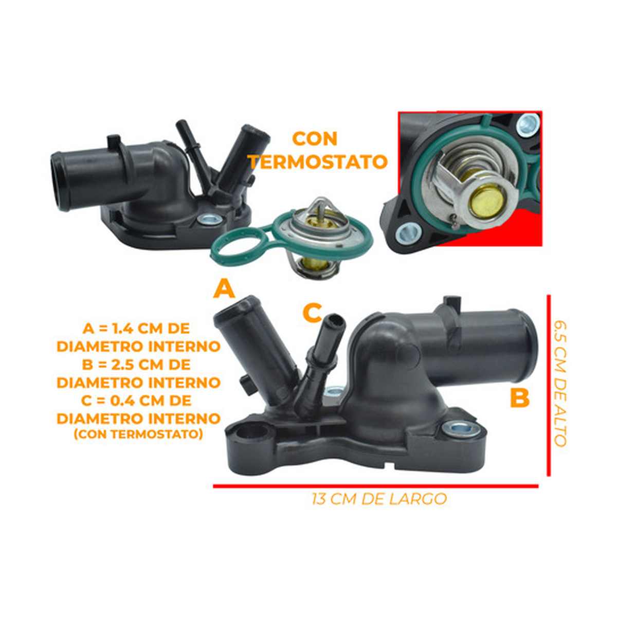 Conector manguera deposito A radiador p/kicks versa sentra US Parts 120-317