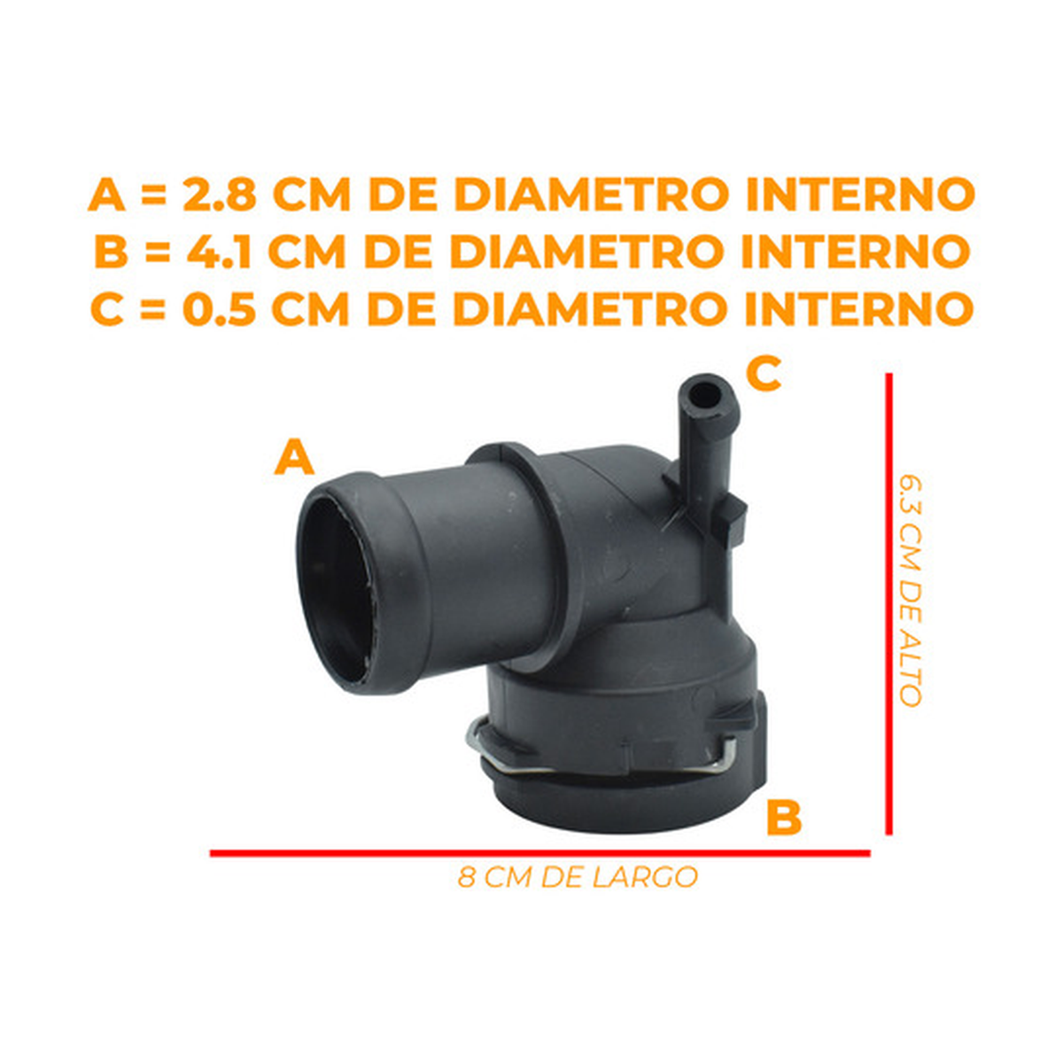 Conector manguera radiador superior p/vw jetta 1.9l tdi US Parts 120-328