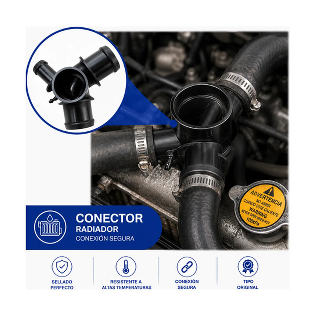 Conector, radiador p/vw beetle 1.8l 1999-2005 US Parts 120-338