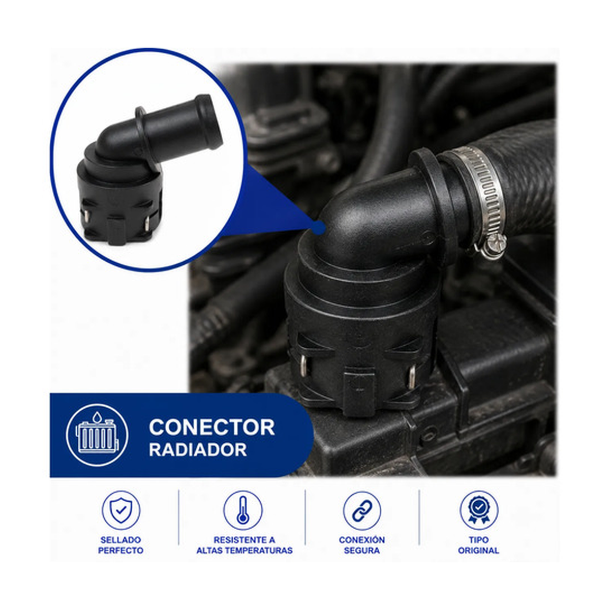 Conector manguera radiador para US Parts 120-342