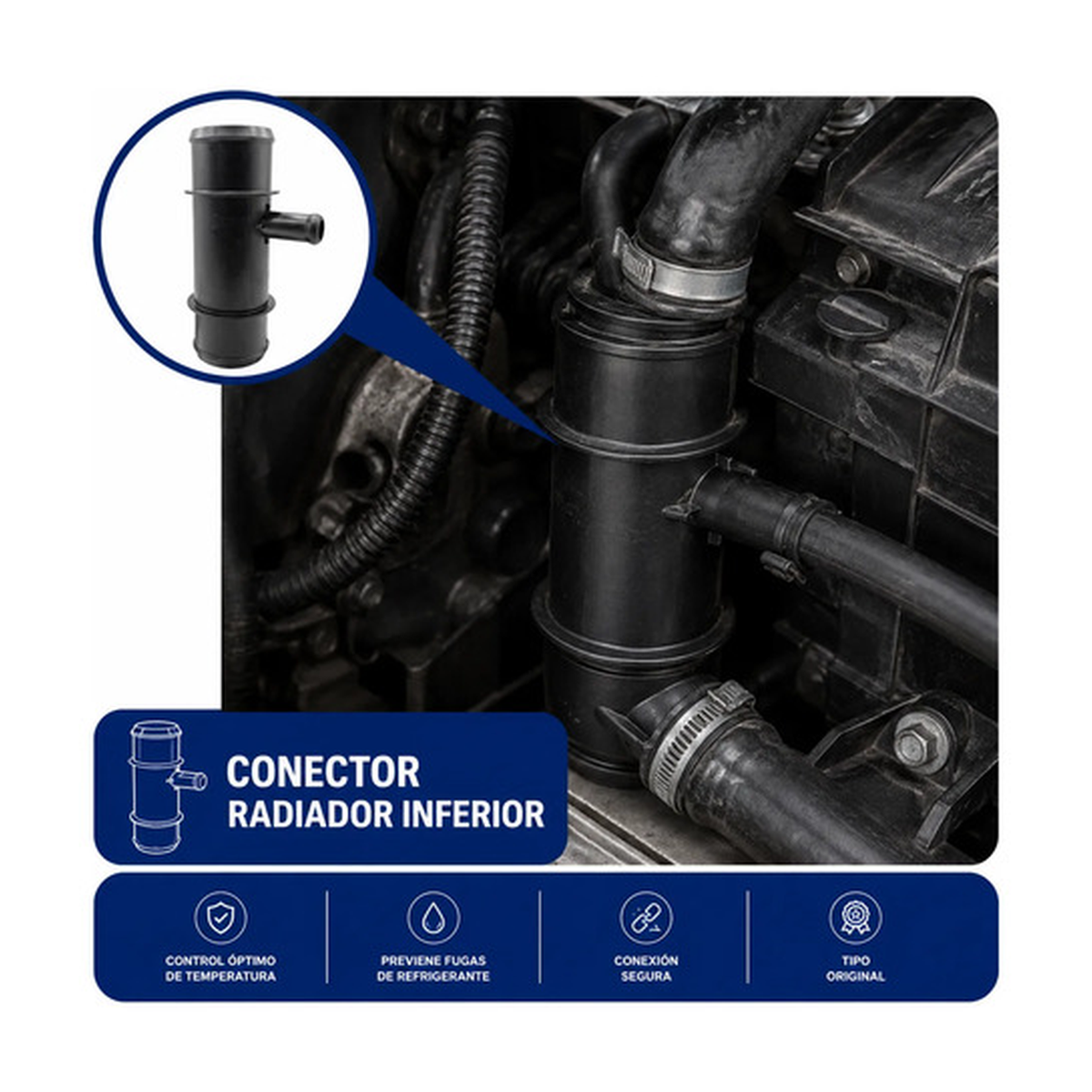 Conector radiador inferior p/mercedes benz e43 3.0 17-18 US Parts 120-351