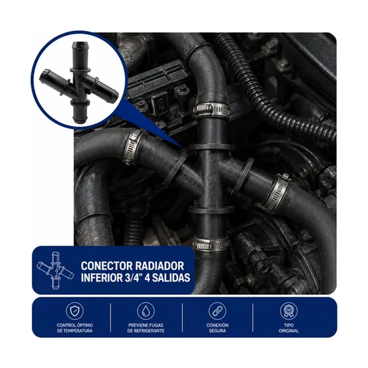 Conector calefaccion 3/4 4 salidas universal varios modelos US Parts 120-352