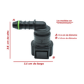Conector manguera combustible 90° universal 6.3 mm US Parts 120-602