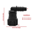 Conector manguera combustible 90° universal 9.89 mm US Parts 120-607