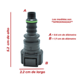 Conector manguera combustible 180° universal 9.49 mm US Parts 120-613