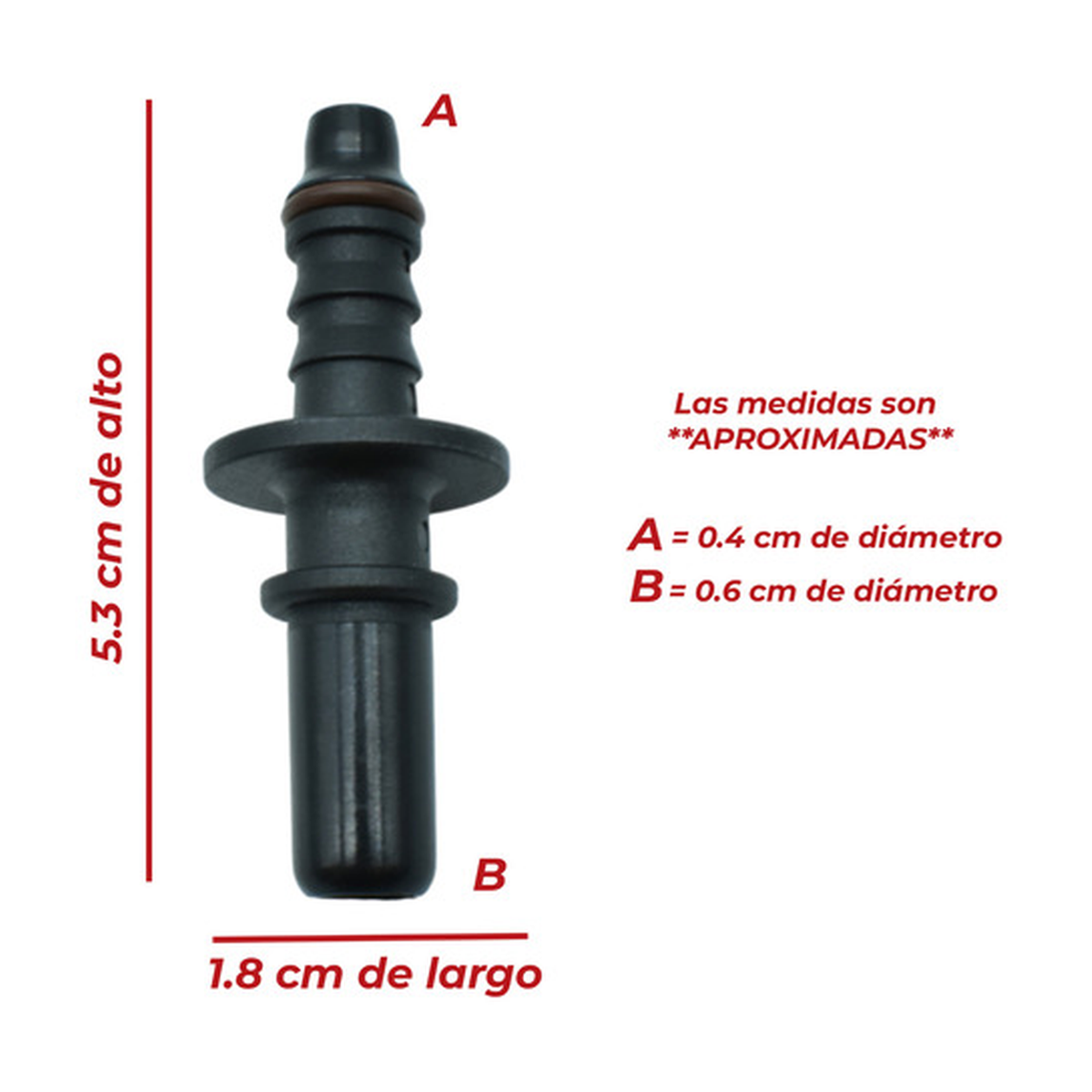 Conector manguera combustible cople universal 9.49 mm US Parts 120-618