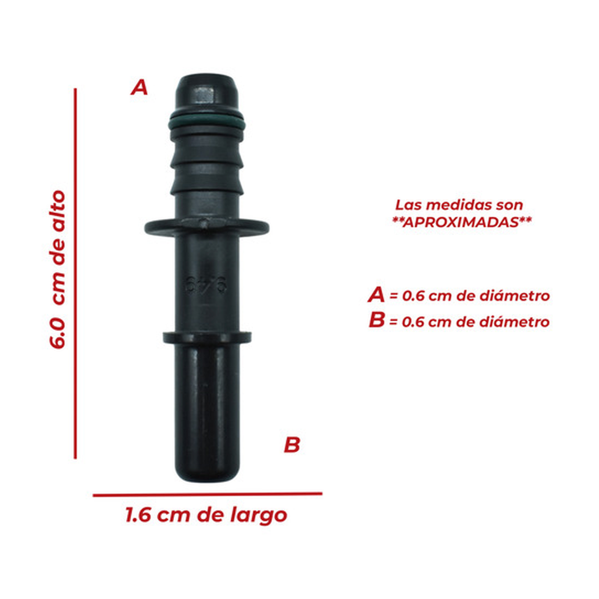 Conector manguera combustible cople universal 9.49 mm US Parts 120-619