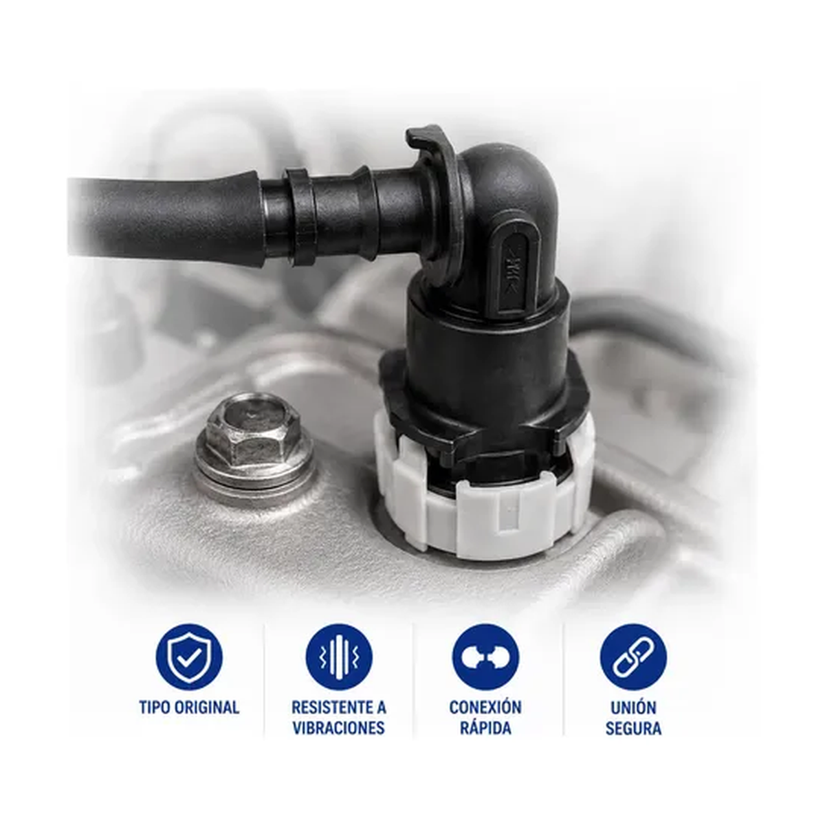 Conector,manguera combustible 5/16 X 5/16 universal negro US Parts 120-630