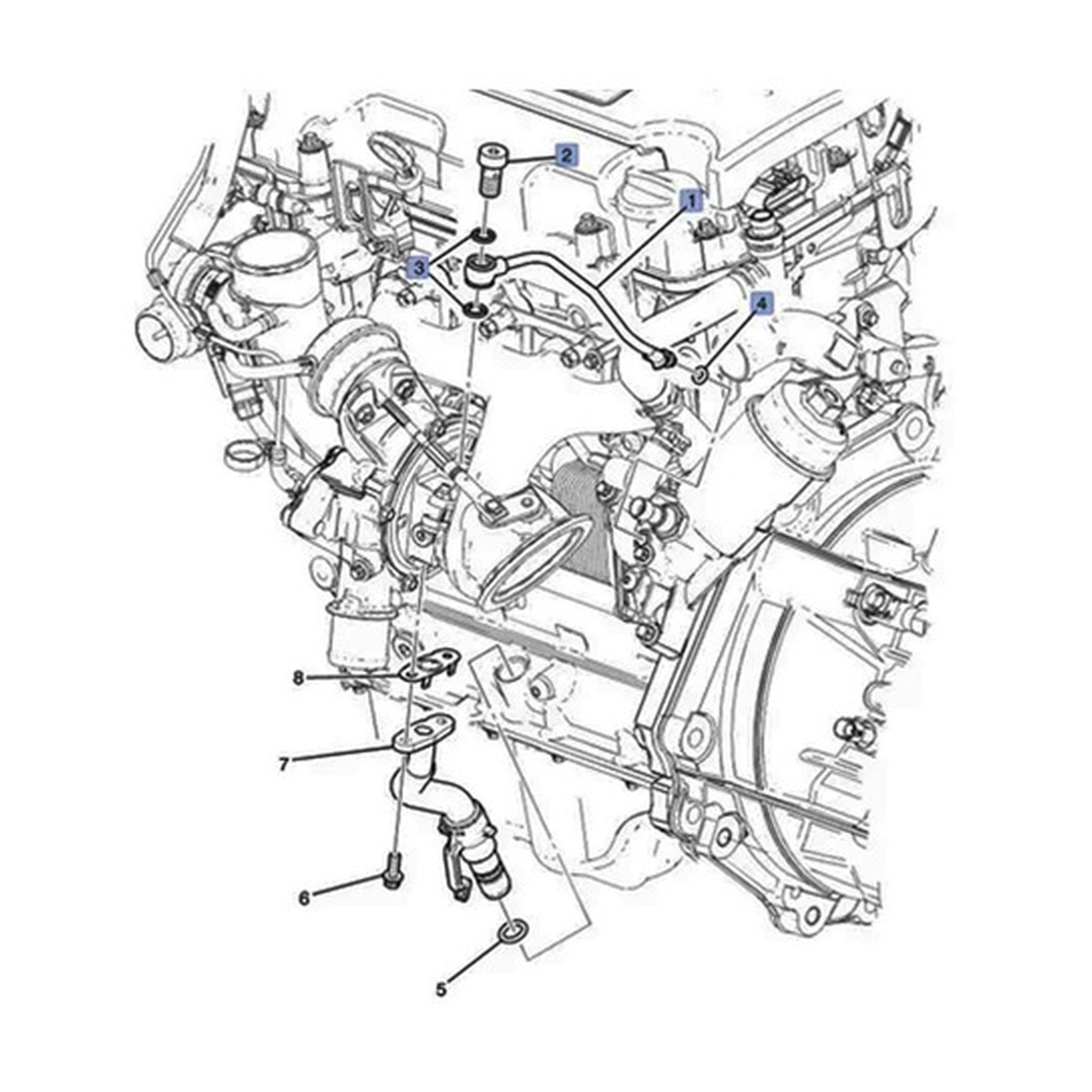 Tubo entrada aceite turbo US Parts 210-001