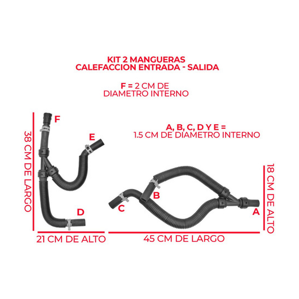 Manguera calefacción entrada salida town & country 3.3l US Parts 220-015
