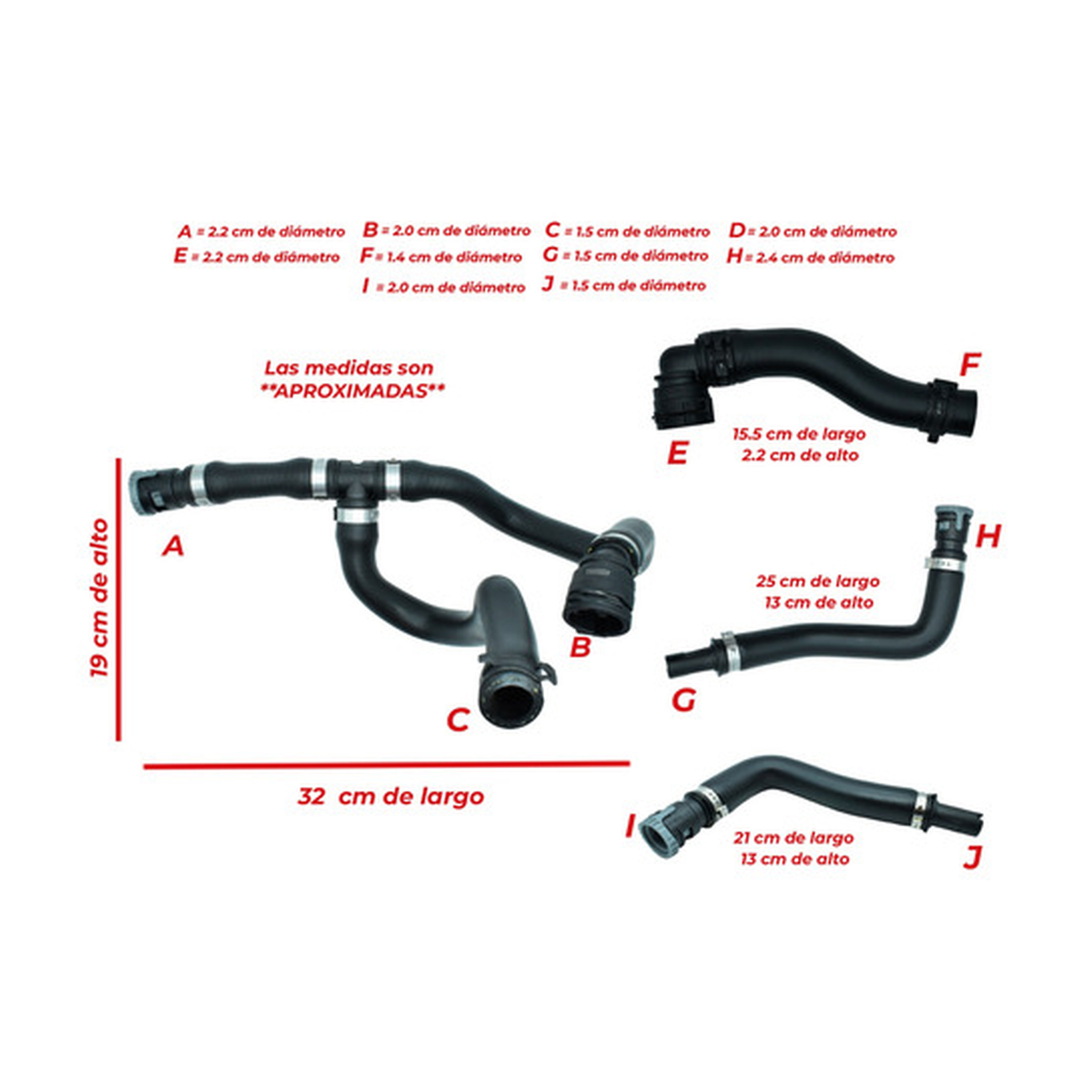 Set mangueras de calefacción US Parts 220-139