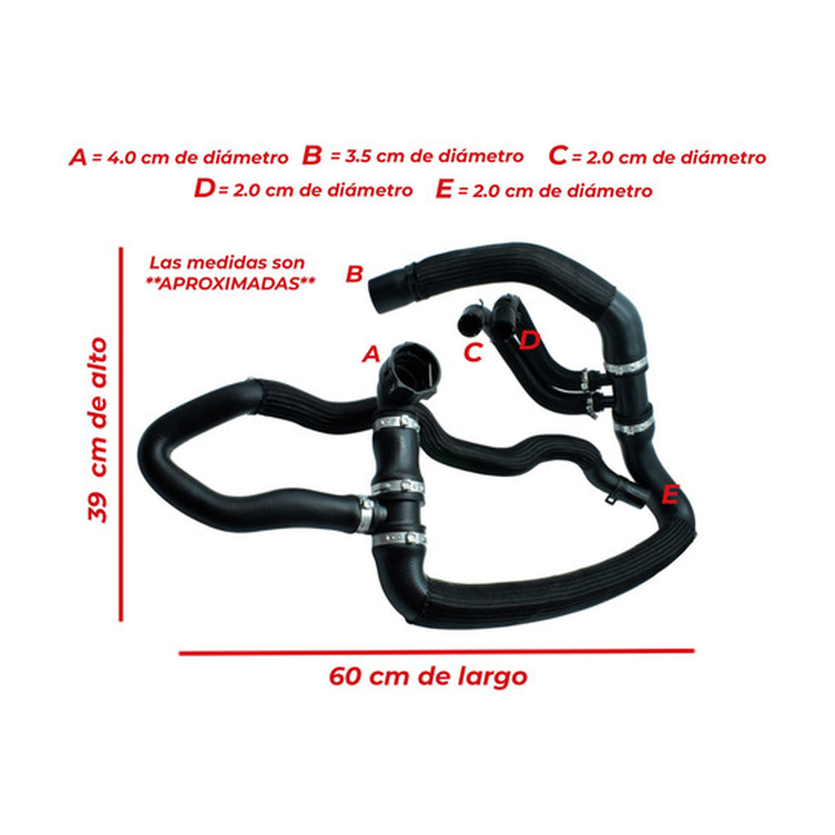 Manguera radiador inferior US Parts 220-156