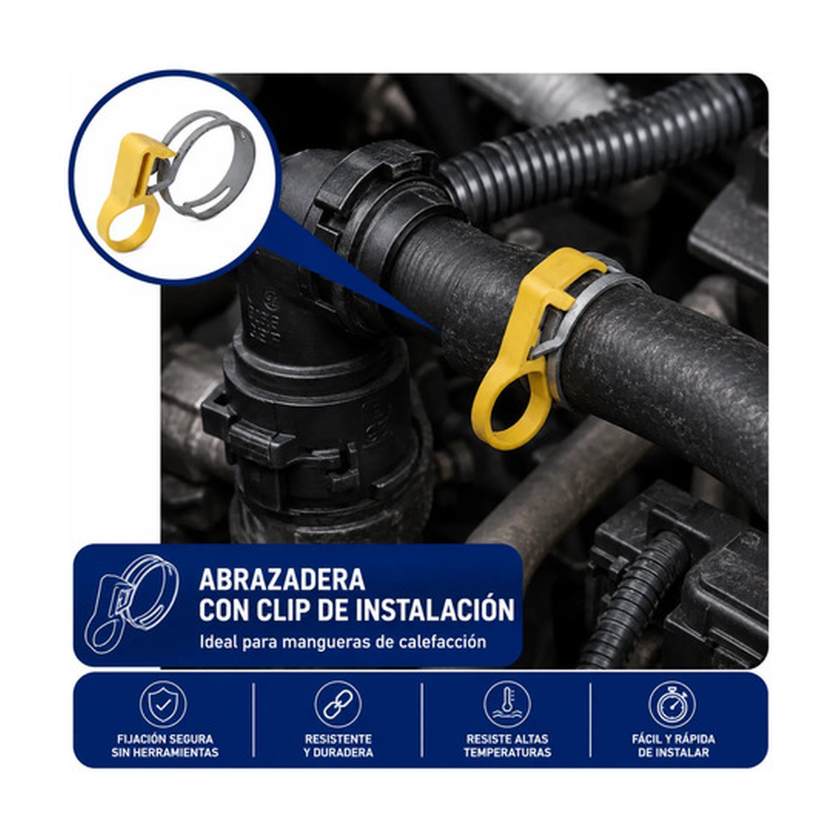 Abrazadera con clip de instalación radiador de 1 1/2 10pzs US Parts 221-001