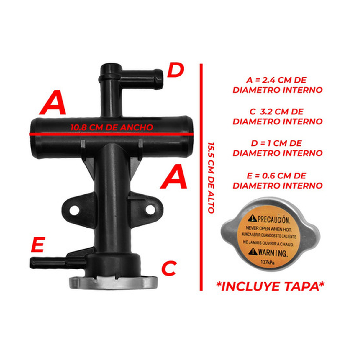 Toma llenado radiador US Parts 304-021