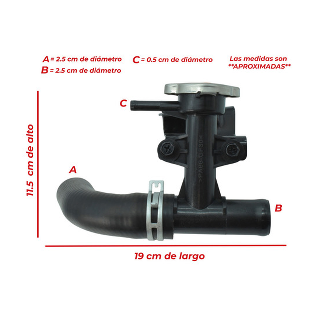 Toma de llenado radiador con manguera US Parts 304-034