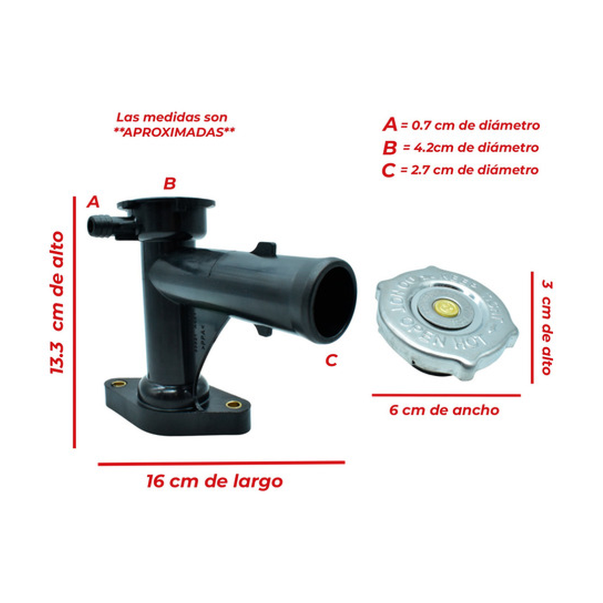 Toma de llenado radiador US Parts 304-037