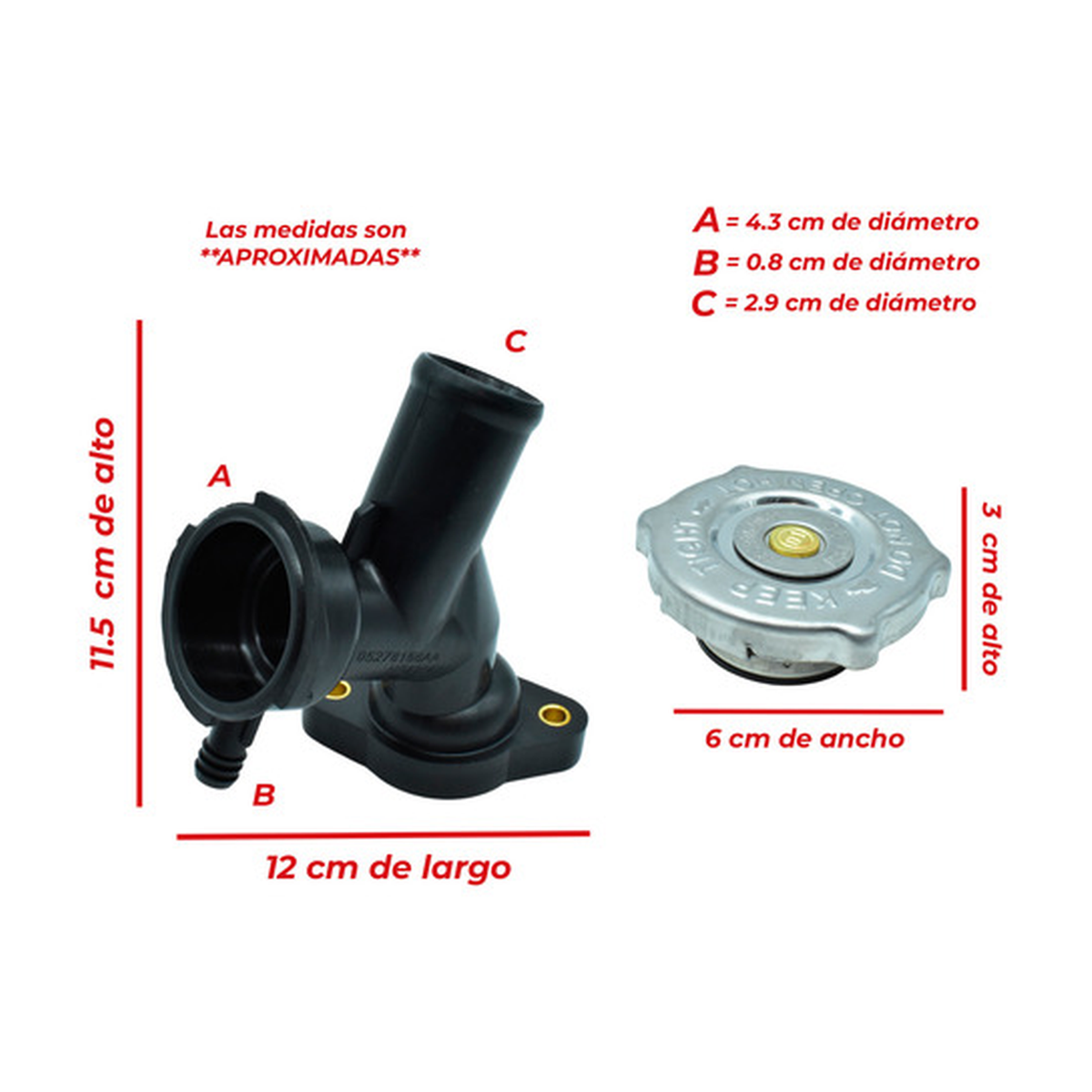 Toma de llenado radiador US Parts 304-039