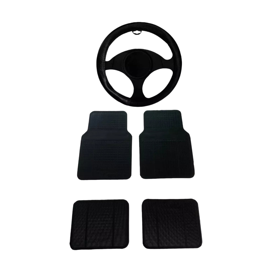 Tapete Para Piso Universal de Vinilo Negro Delantero/Trasero de 5 Piezas